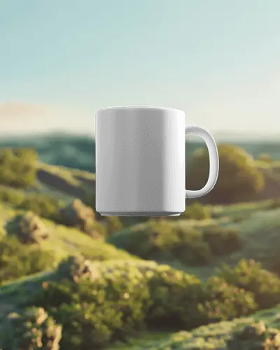 minimalist-ceramic-coffee-mug-mockup-floating-over-natural-scenery-for-design-presentation