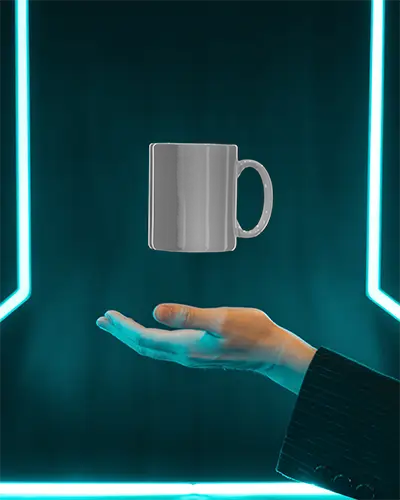 Sleek Floating Coffee Mug Mockup For Custom Designs And Promotional Use