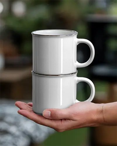 Two Piece Handheld Mug Set Ideal For Home Offices Or Cafes Modern And Minimalist Design