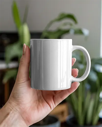 Hand Held Ceramic Coffee Mug Mockup Blank Design For Custom Printing And Branding