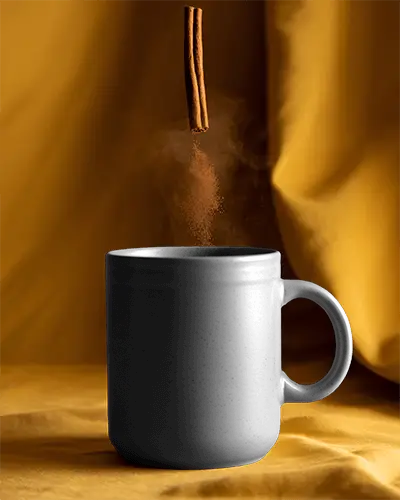 High Quality Ceramic Mug Mockup With Cinnamon Spice Effect For Custom Print Designs