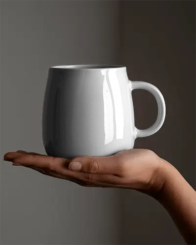 Ceramic Mug Mockup In Hand For Cup Design Presentation And Custom Coffee Cup Display