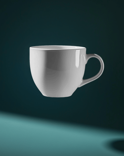 Green Coffee Mug Mockup Caffeine Gives Clarity Slogan Dark Background