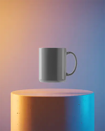 Realistic Levitating Coffee Mug Mockup For Digital Marketing And Product Showcase