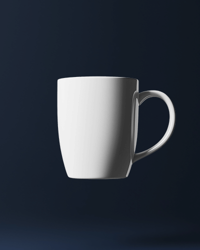 Pow Coffee Mug Mockup Orange Coffee Cup Artwork Dark Background
