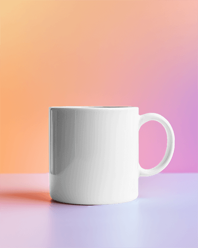 Minimalistic White Mug Mockup On Light Blue Background Ready For Branding Or Promotions