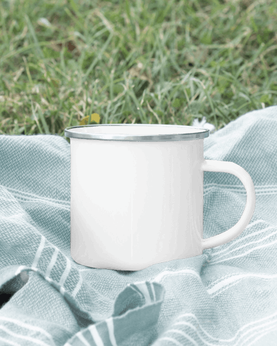 Ceramic Mug Mockup On White Countertop