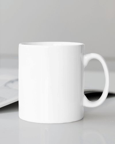 Ceramic Mug Mockup On White Table
