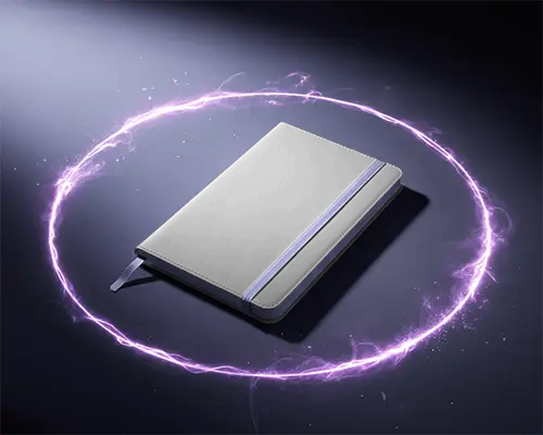 Elegant Leather Bound Notebook Mockup With Elastic Closure Perfect For Journaling And Sketching