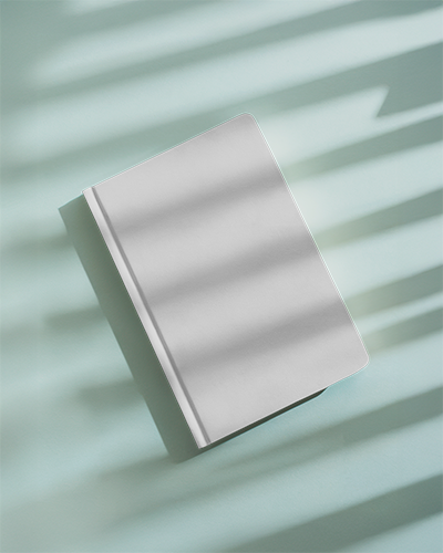 notebook-mockup-isometric-view-white-hardcover-on-mint-green-background-with-dramatic-shadow-stripes-sunlit-modern-and-artistic-presentation