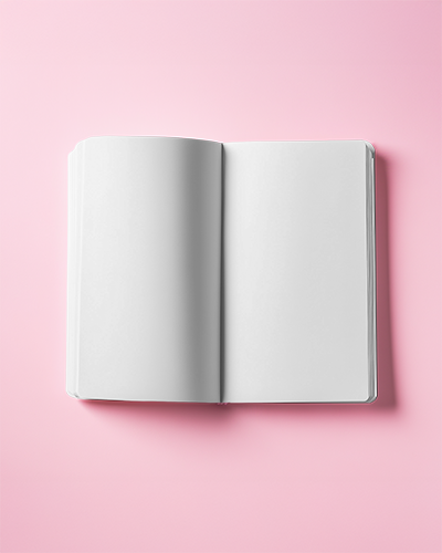 open-notebook-mockup-top-view-double-page-layout-on-vibrant-pink-background-flat-lay-with-soft-shadows-playful-and-modern-stationery-presentation