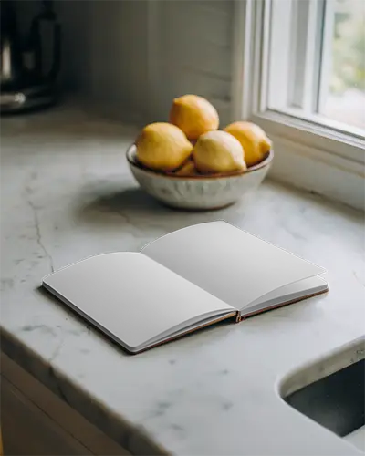sunlit-kitchen-open-notebook-mockup-on-marble-countertop-with-bowl-of-lemons-by-window-bright-and-fresh-domestic-ambience