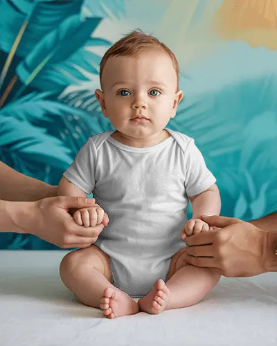 Soft Cotton Baby Onesie Mockup For Infant Clothing Brand Promotional Design