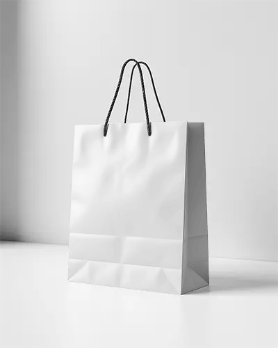 Eco Friendly Paper Bag Mockup With Twisted Handle For Shopping Or Gift Packaging Design