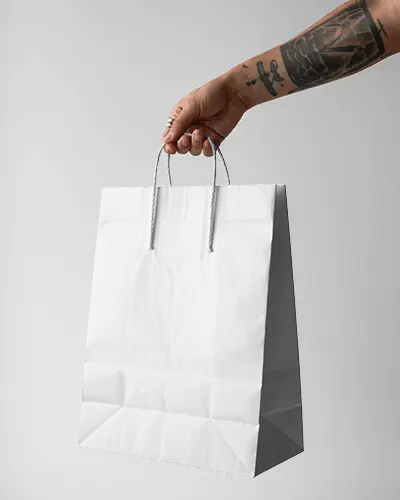High Quality Customizable Paper Bag Mockup For Sustainable Packaging And Carrying Solutions