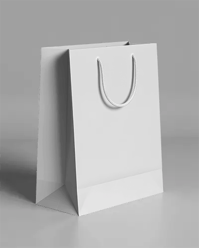 Eco Friendly Paper Bag Mockup With Durable Rope Handles For Retail Packaging And Gift Presentation
