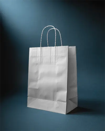 Premium Quality Paper Bag Mockup With Twisted Handle For Branding And Packaging Design Projects