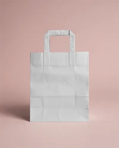 Simple Paper Bag Mockup With Square Handle For Branding And Packaging Presentations