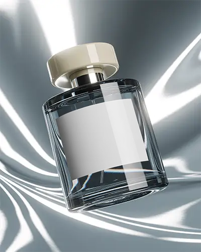 Sleek Clear Perfume Bottle Mockup With Clean Design For Branding And Advertising