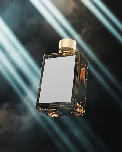 Luxury Perfume Bottle Mockup With Transparent Glass Elegant And Modern Packaging Display