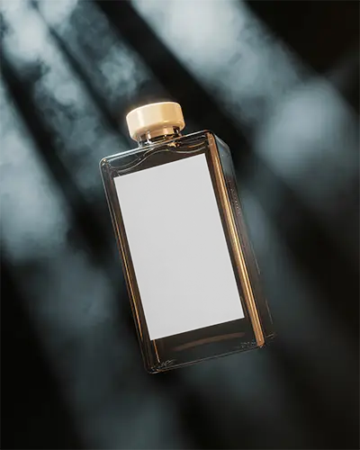 Luxury Perfume Bottle Mockup With Elegant Modern Design For Branding And Label Display