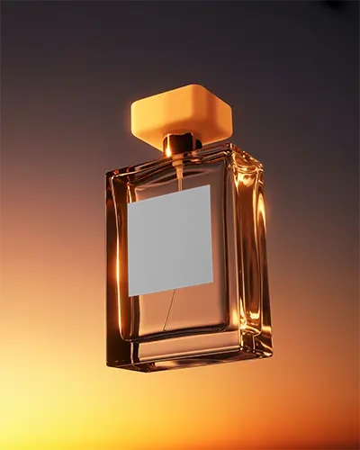 Premium Spray Perfume Packaging Mockup Modern Design Simple Label Glass Bottle