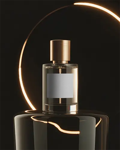 Premium Perfume Bottle Mockup With Minimalist Label Design For Luxury Fragrance Brands