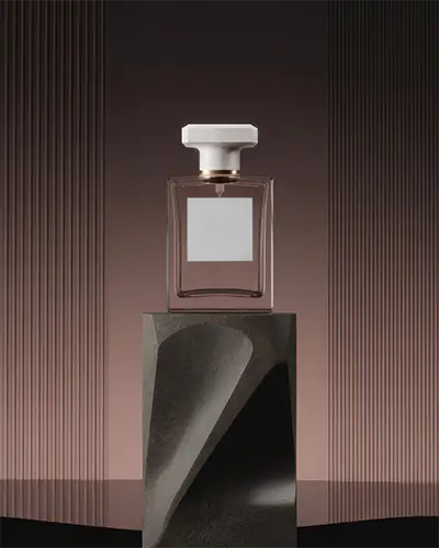 Modern Perfume Mockup Transparent Glass Bottle Premium Fragrance Branding