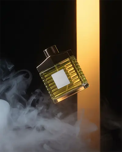 Luxury Perfume Mockup With Smoke Effect And Modern Design For Branding