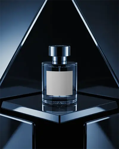 luxury-perfume-mockup-on-reflective-geometric-platform-for-premium-fragrance-brand