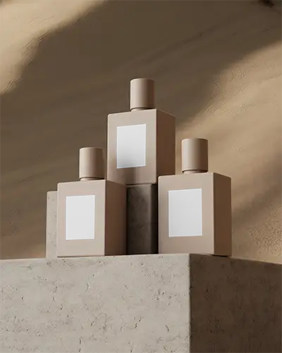 Elegant Modern Perfume Bottle Mockup With Simple Label Design For Brand Promotion