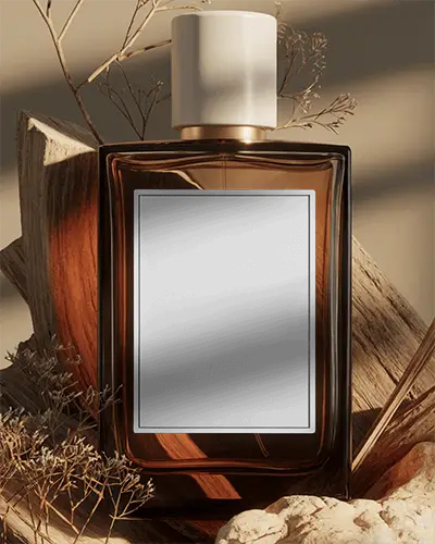 Luxury Perfume Bottle Mockup On Nature Inspired Background For Branding Usage