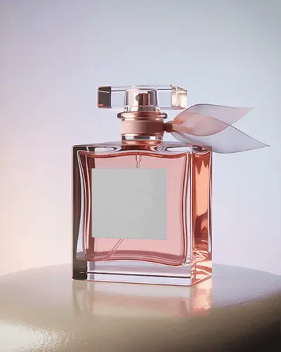 elegant-feminine-fragrance-bottle-with-ribbon-accessory-for-luxury-commercial-display