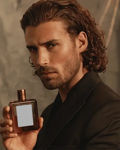 Sophisticated Mens Perfume Bottle Mockup For Luxury Fragrance Brand Presentation Design