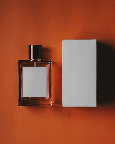 Elegant Perfume Bottle Mockup With Customizable Label And Packaging Mockup For Fragrance Brands