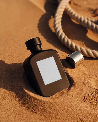 luxury-perfume-bottle-mockup-on-sand-closeup-matte-finish-elegant-design-isolated
