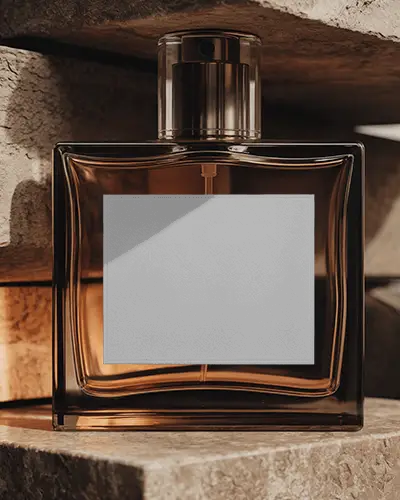 Elegant Square Fragrance Bottle With Spray Top For Premium Perfume Mockup