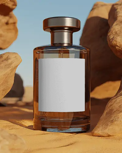 Elegant Blank Label Perfume Bottle Mockup For Fragrance Brand Presentation