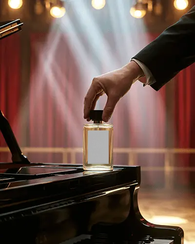 elegant-perfume-mockup-hand-placing-glass-bottle-on-grand-piano-in-luxury-theatre-lighting-scene