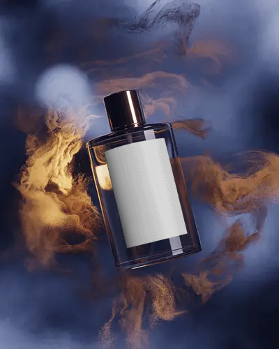 luxury-perfume-bottle-mockup-floating-in-dark-smoke-clouds-with-golden-swirls-dramatic-look