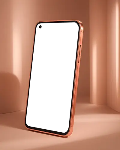 Sleek Modern Mobile Phone Mockup With Edge To Edge Screen And Minimalistic Design Elements