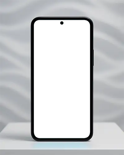Minimalistic Android Phone Mockup With Large Screen And Centered Top Camera Ideal For Presentation