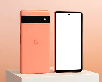 Sleek Modern Google Phone Mockup With Edge To Edge Display And Dual Lens Camera Design