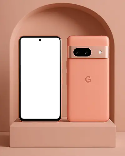 Google Pixel Smartphone Front And Back View Portrait Angled High Resolution Mockup