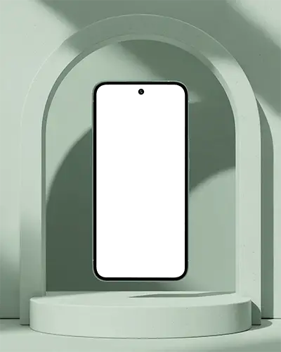 Modern Minimalist Phone Mockup Floating In Archway Background Perfect For App Presentation
