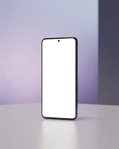 Modern Smartphone Mockup With Fullscreen Design On Minimalist Tabletop Background