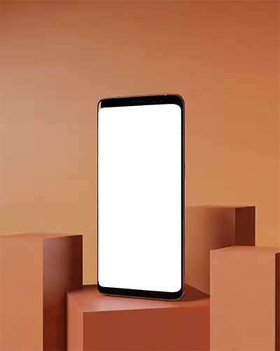 Modern Edge To Edge Phone Mockup With Minimalistic Clean Presentation Background