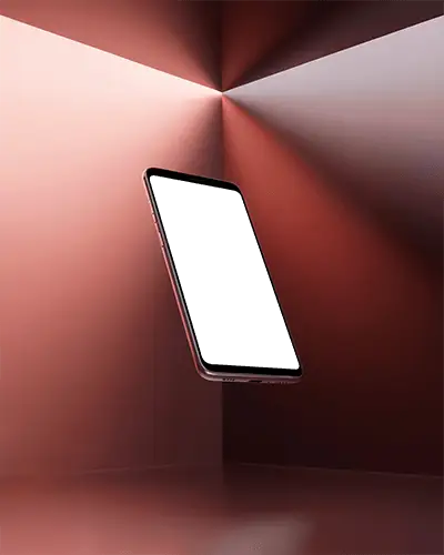 Sleek Modern Phone Mockup Floating In Minimalist Light Filled Corners For App Display