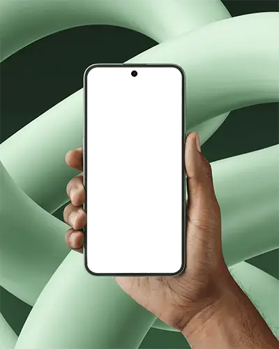 Realistic Phone Mockup Held In Hand For Digital Content Presentation