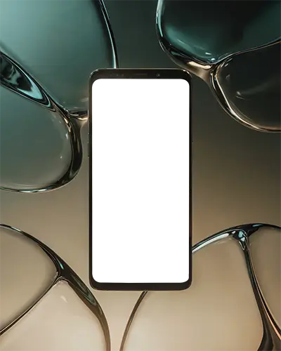 Sleek Smartphone Fullscreen Display Isolated Minimalistic Background Technology